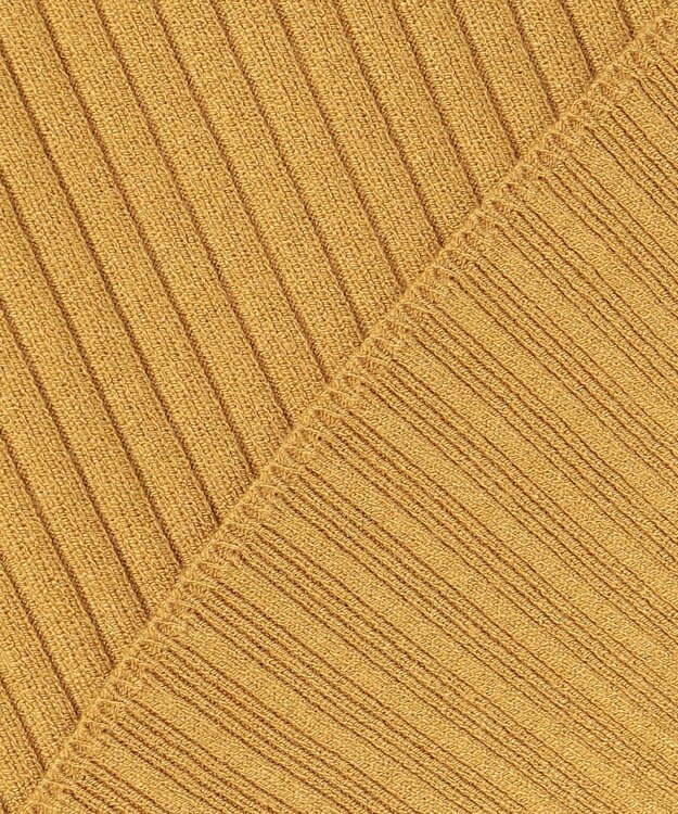 J.PRESS LADIES 針抜きフライス ボトルネック リブ カットソー イエロー系