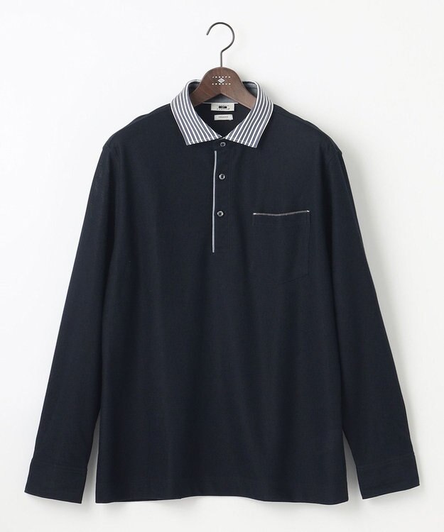 JOSEPH ABBOUD 【キングサイズ・オーガニックコットン】ダディポロシャツ ネイビー系