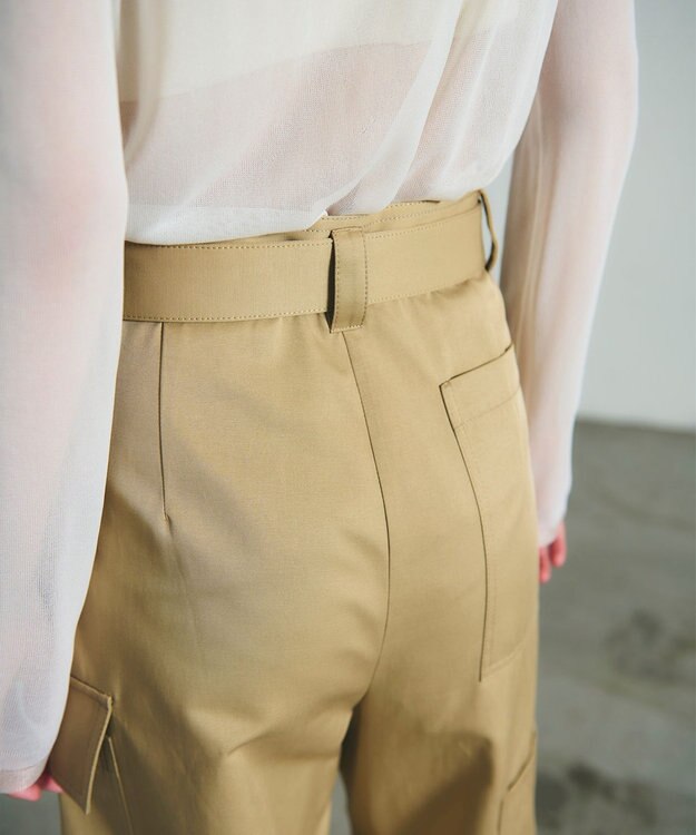 GRACE CONTINENTAL アシンメトリーワークパンツ キャメル
