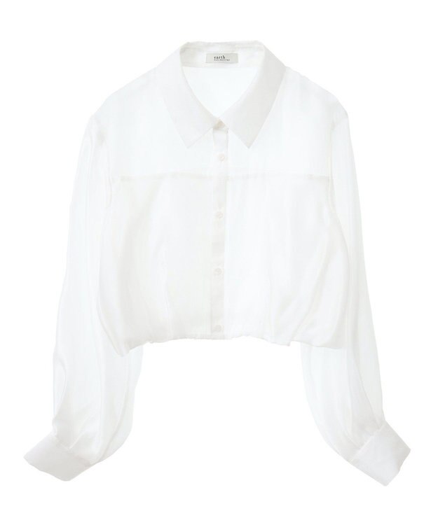 earth music&ecology バルーンシアーショートシャツ Off White