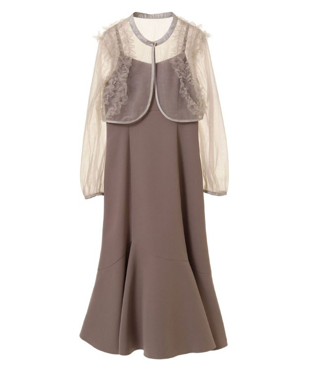 earth music&ecology ＳＥＴ２点チュールブラウス付きキャミワンピース Mocha