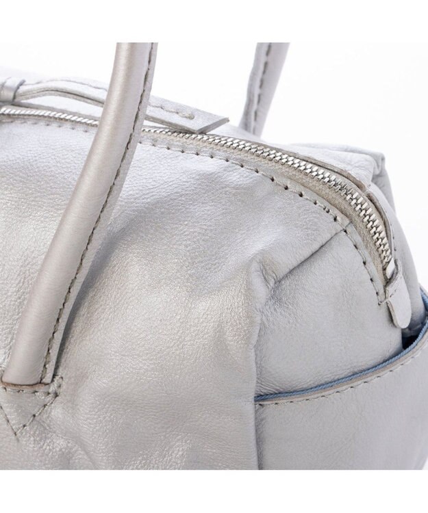 UNBILLION ペルケ perche / ソフトレザーワイドボストントート シルバー