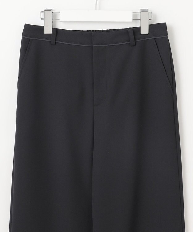 J.PRESS LADIES 【洗える】Crispyツイル ストレート パンツ ブラック系