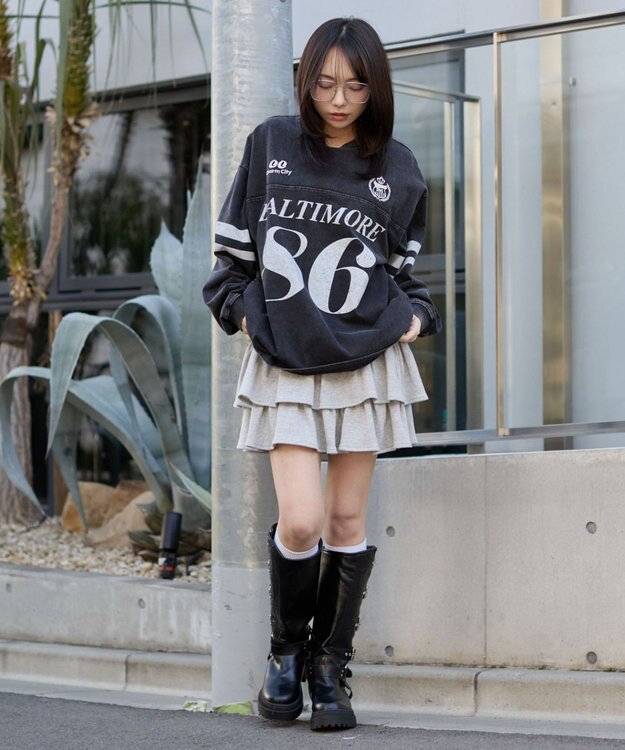 WEGO 【ユニセックス着用ITEM】ナンバリングT（長袖） ブラック