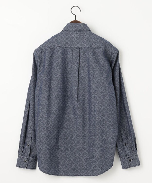 JOSEPH ABBOUD 【オーガニックコットン】ダンガリープリント シャツ ネイビー系5