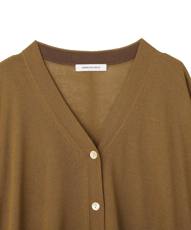 AMERICAN HOLIC 接触冷感ポンチョニットカーディガン Camel