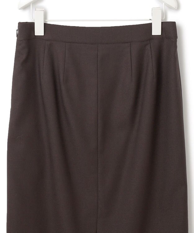 ICB L 【洗える】プロヴィスウールツイル  タイトスカート チャコール系