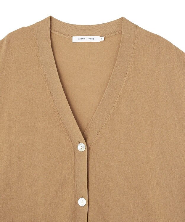 AMERICAN HOLIC 【先行予約】【WEB限定】フレンチスリーブVネックニットカーディガン Camel