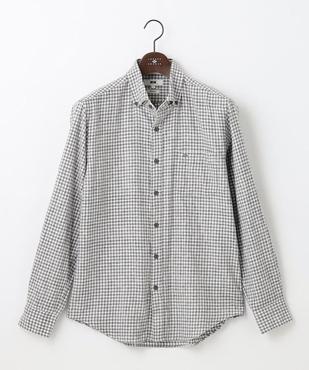 JOSEPH ABBOUD 【柔らかな肌触り/暖かい】 ラフィーコットンフランネルシャツ ホワイト系3