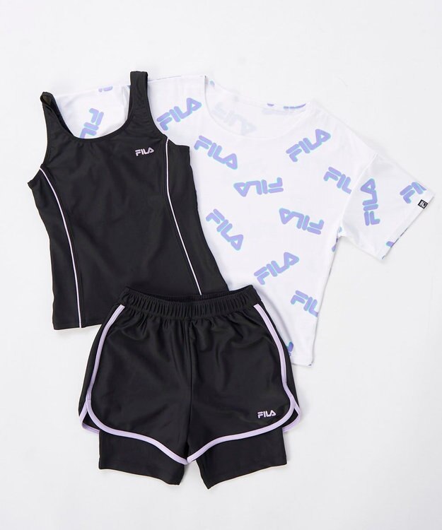 OP／FILA 【FILA】Tシャツ付きスクール水着 パープル