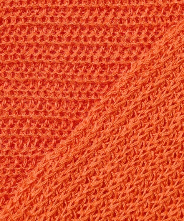 自由区 S 【洗える】リネンミドルゲージドルマンスリーブ ニット オレンジ