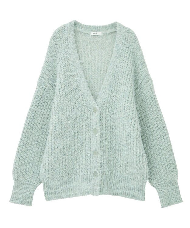 earth music&ecology 【予約】カラーミックスシャギーカーディガン ミント