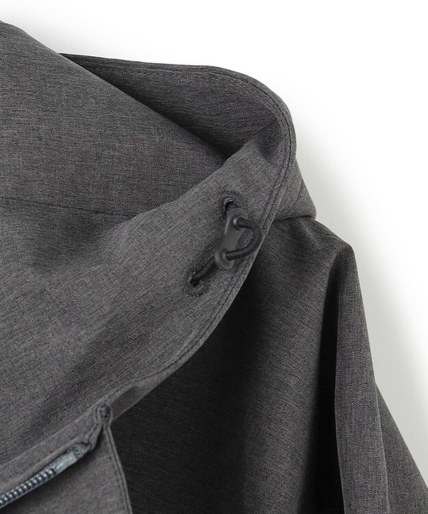 UNFILO MENS 防風撥水 フードブルゾン 杢グレー