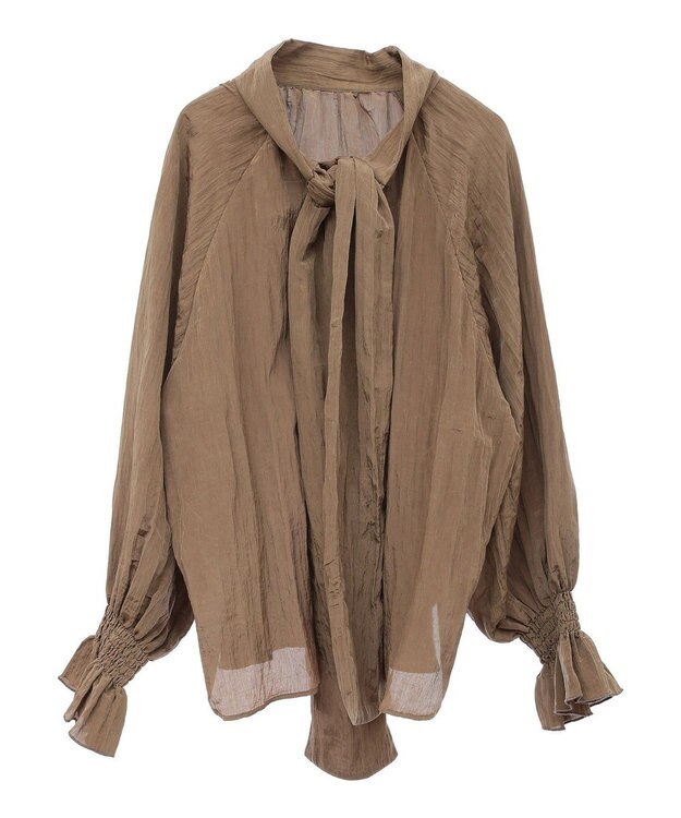 Green Parks ボウタイリボンブラウス Brown