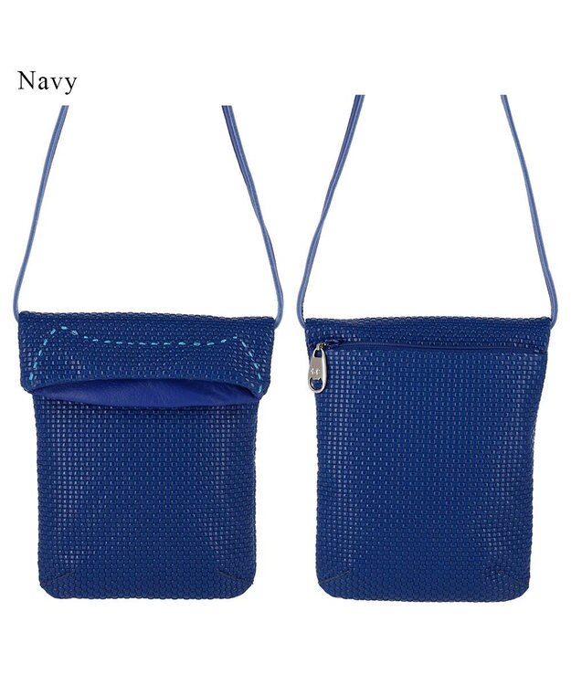 tsumori chisato CARRY エンボスメッシュ ショルダーバッグ ミニバッグ スマホショルダー ネイビー