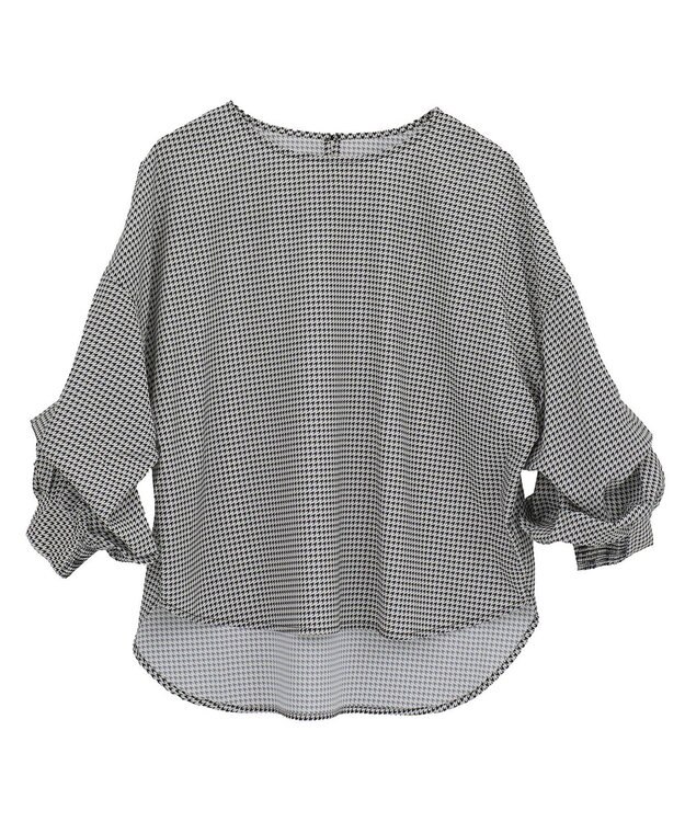 YECCA VECCA 2wayボリューム袖ブラウス Hounds Tooth