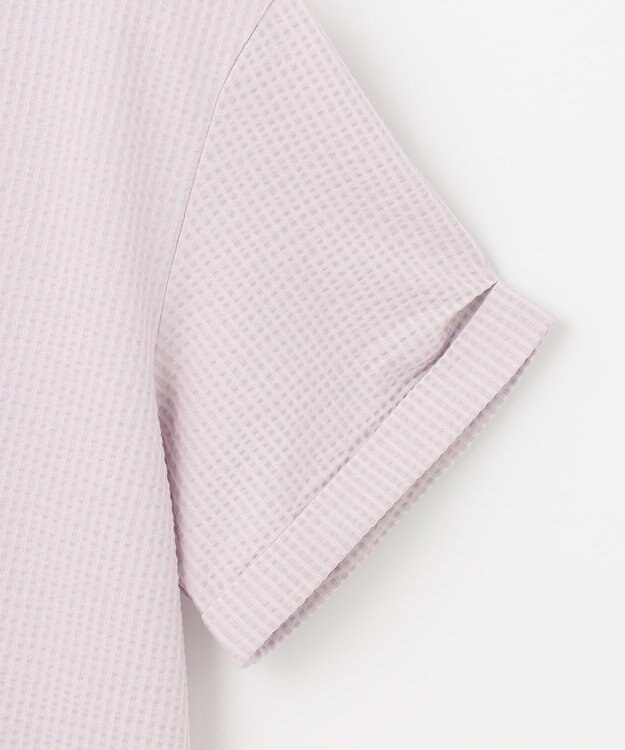 J.PRESS LADIES 【WEB限定カラーあり・抗菌消臭・吸水速乾】サッカージャージー キーネック カットソー ふじ色系1