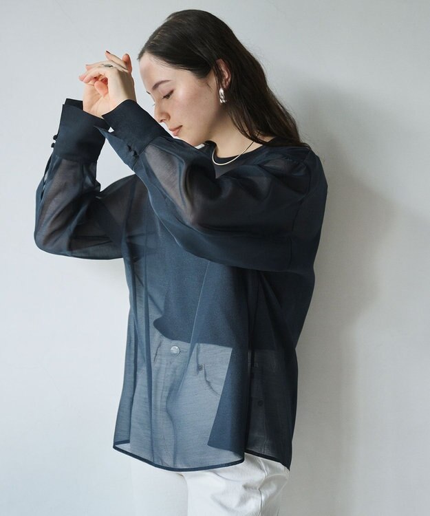 #Newans シアープルオーバーシャツ ネイビー系