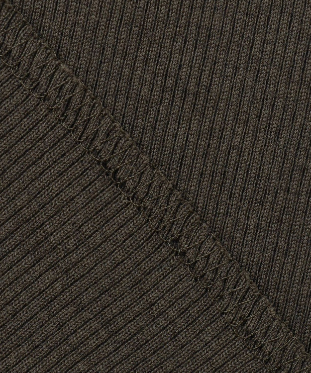 BEIGE， 【BEIGE,ecru/WEB限定・洗える】RIB TOPS /  コットンシルクハイネックトップス Khaki