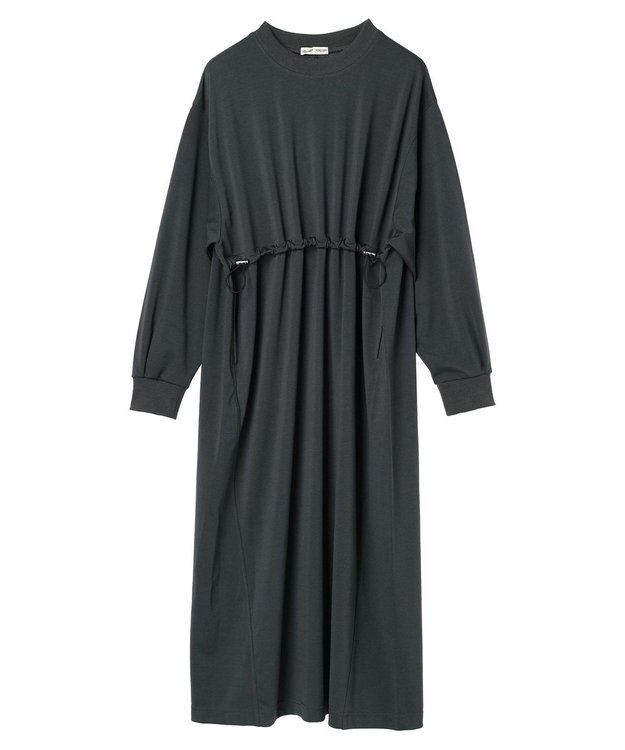 CRAFT STANDARD BOUTIQUE ポンチウエストドロストワンピース Charcoal Gray