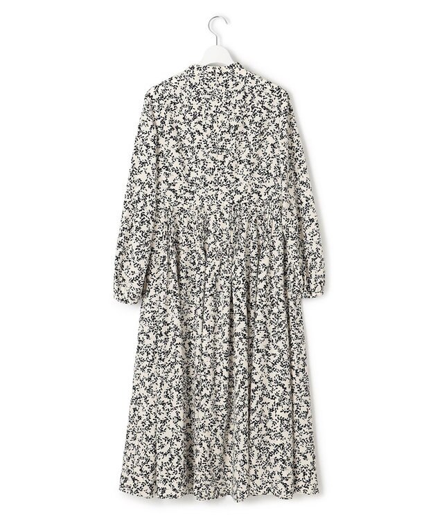 23区 L 【洗える】シャドーリーフプリント ワンピース アイボリープリント