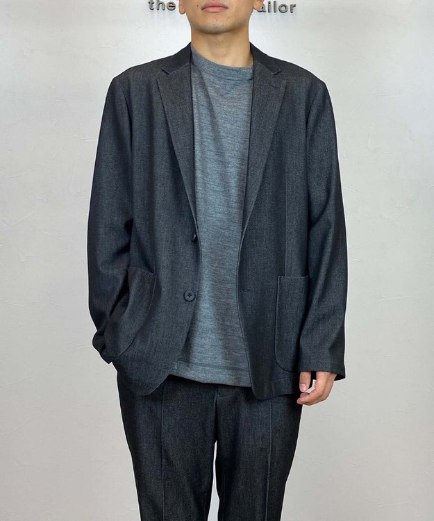 KASHIYAMA 【ウォッシャブル】ウールジャージークルーネックニット ミディアムグレー