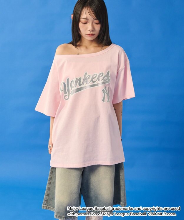 WEGO 別注MLBオフショルビッグT 柄2