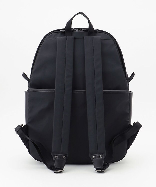 Y'SACCS 【ナイロンタフタ×リサイクルレザー】デイリーリュック ブラック