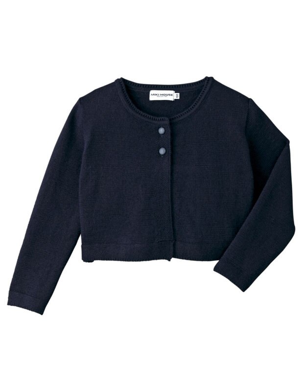 MIKI HOUSE HOT BISCUITS 【90-130cm】ニットボレロ 紺