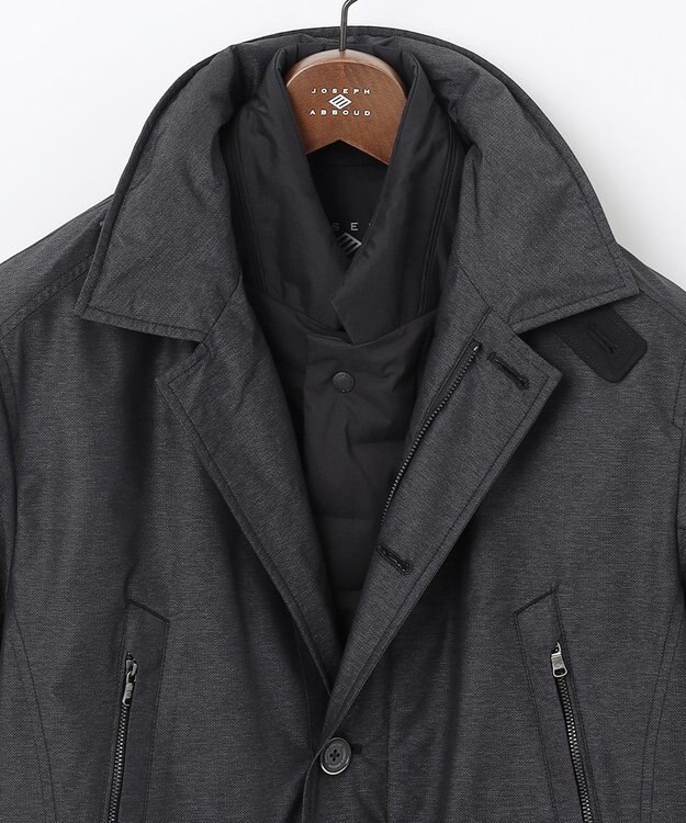 JOSEPH ABBOUD 【3WAY/撥水/INフード/ダウンライナー付】 3WAY高機能ダウンコートインターレースメモリーダウン ダークブラウン系