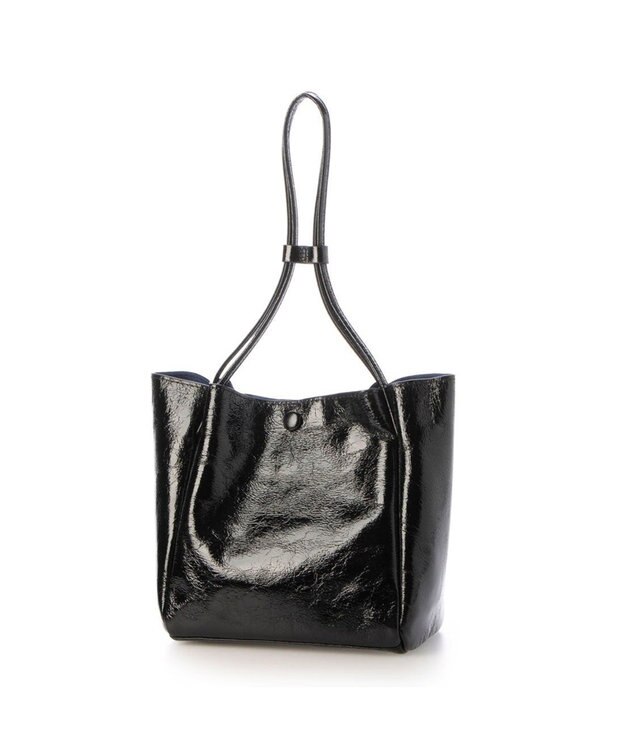 UNBILLION カシュカシュ cachecache / クラッシュメタリックワンハンドルミニトート ブラック