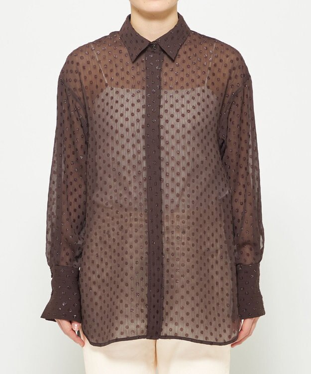 uncrave シアードットジャガード シャツ ブラウン