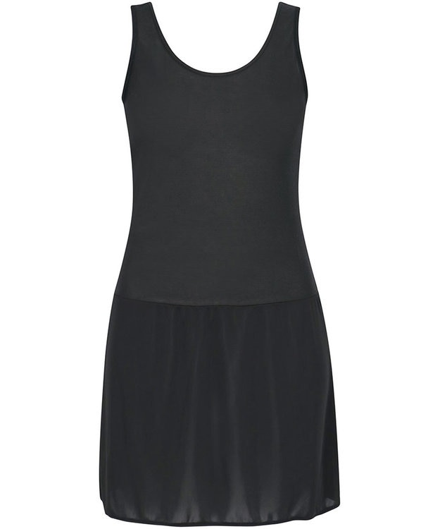 Wing スリップ 汗をかいてもベタつきにくい 綿混(身生地部) 【瞬汗ドライ】 汗取り設計 春 夏 ES5640 ウイング／ワコール ブラック