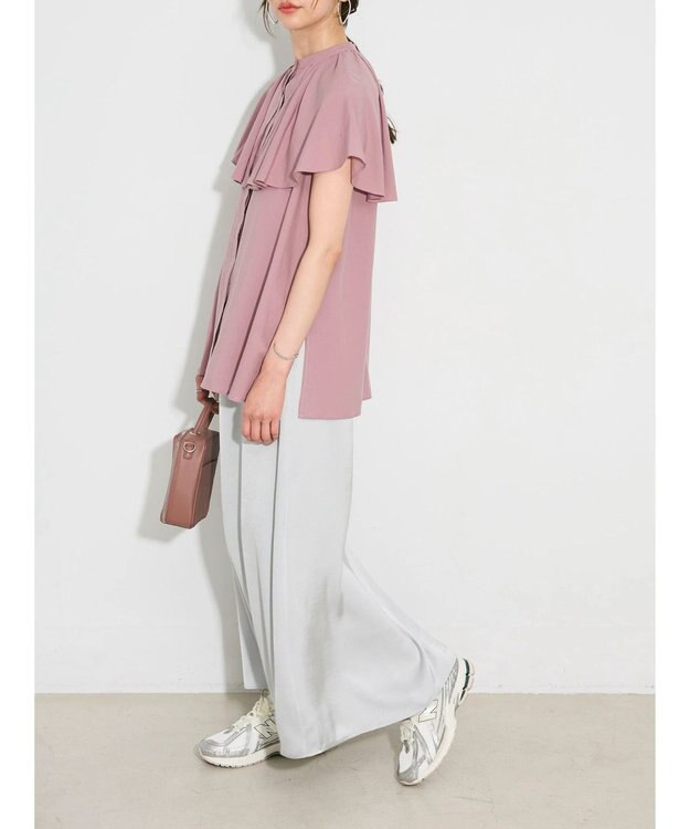 Green Parks ビックカラーナローブラウス Pink