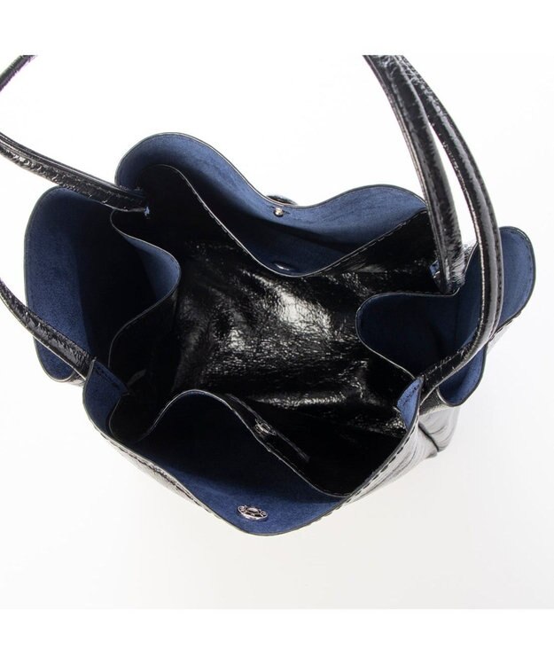 UNBILLION カシュカシュ cachecache / クラッシュメタリックワンハンドルミニトート ブラック