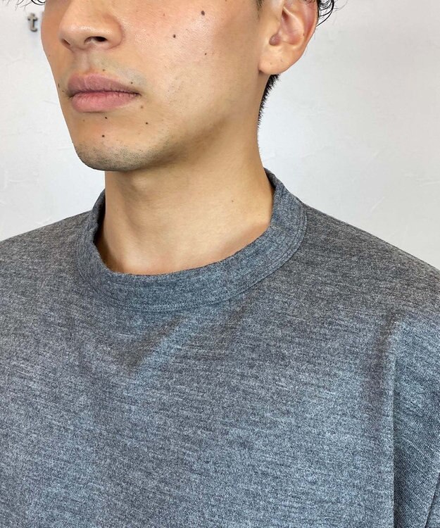 KASHIYAMA 【ウォッシャブル】ウールジャージークルーネックニット ミディアムグレー