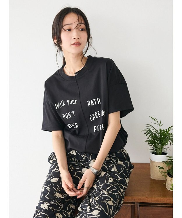 CRAFT STANDARD BOUTIQUE リメイクロゴ半袖Tee Black