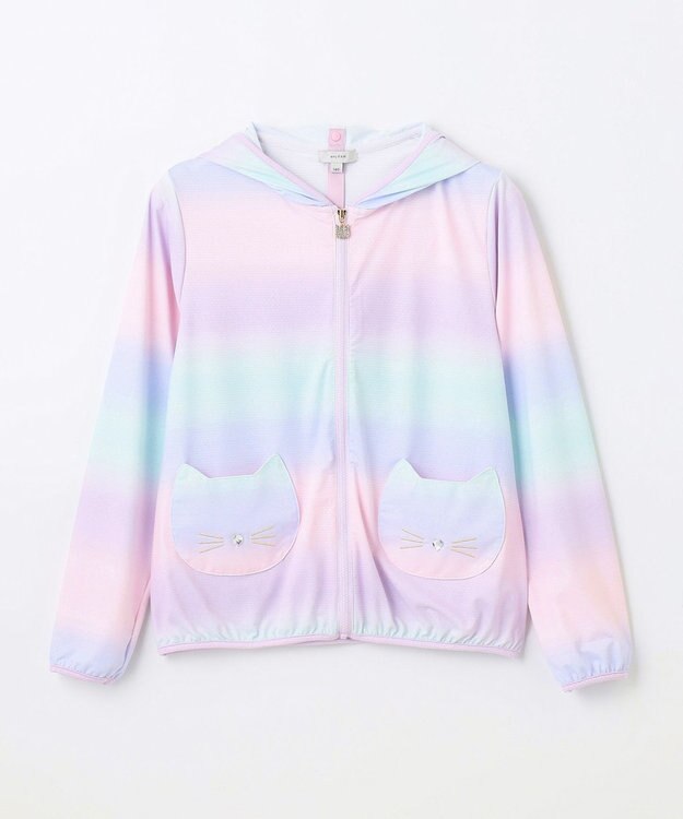 ANY KIDS サラサラ UVカット パーカー レインボー