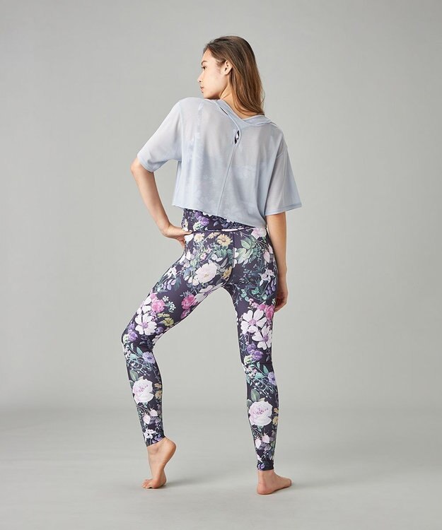 Chacott Chacott BALANCE ローズガーデンプリントレギンス ブラックプリント