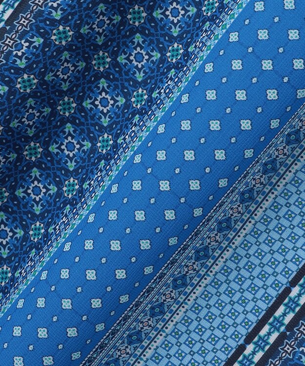 自由区 【洗える・XSサイズあり】オリエンタルモザイクプリント ワンピース スカイブルー系5