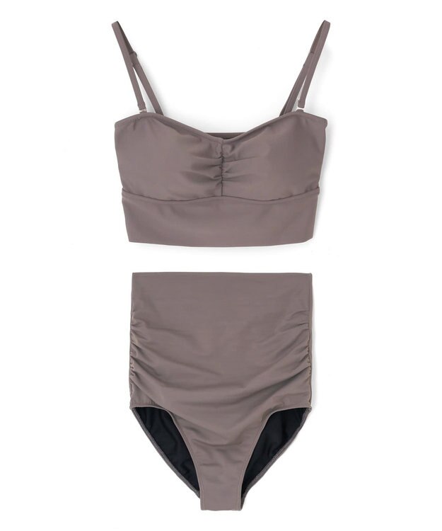 San-ai Resort（三愛水着楽園） パフスリーブトップス付き3点セット水着　9M　【San-ai Resort（サンアイリゾート）】 ブルー×グレー