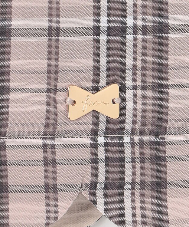 ANY KIDS 裾 スカラップ チェック パンツ ベージュ系チェック