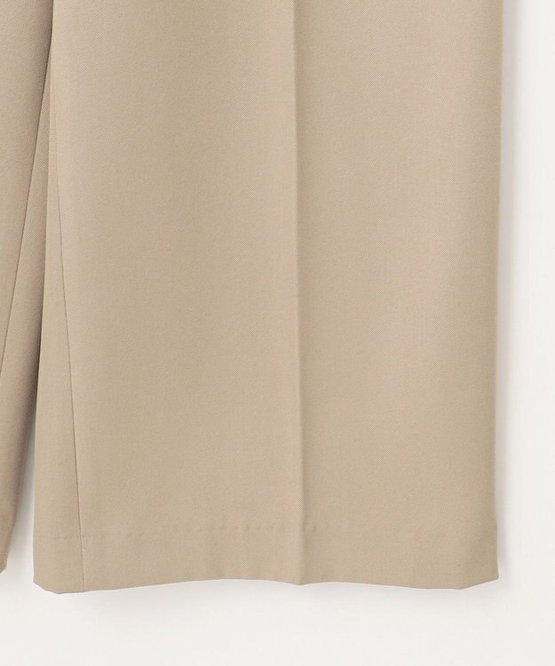 Feroux 【洗える】スカラップデザイン・サスペンダー付きパンツ ベージュ系