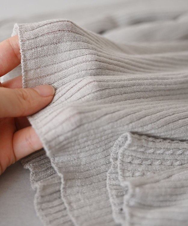 muuc 〈高品質シルク＆スーピマ超長綿〉〈洗えるニット〉〈通年着られる〉Vネックプルオーバー グレー