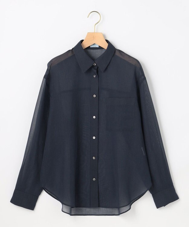 組曲 【先行予約】エアリーボイルシアー シャツ ネイビー系
