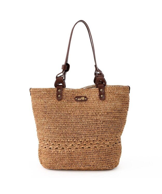 IBIZA ラフィア　セミショルダーバッグ 濃茶