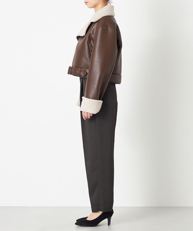 NAVE 【Nave】ヴィーガンムートン ライダースジャケット ブラウン系