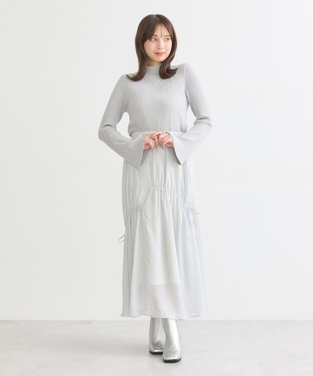 earth music&ecology フレアスリーブプルオーバー Light Gray Mixture