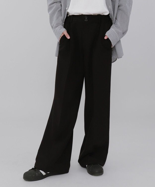 WEGO ローライズバギーフレアスラックス ブラック