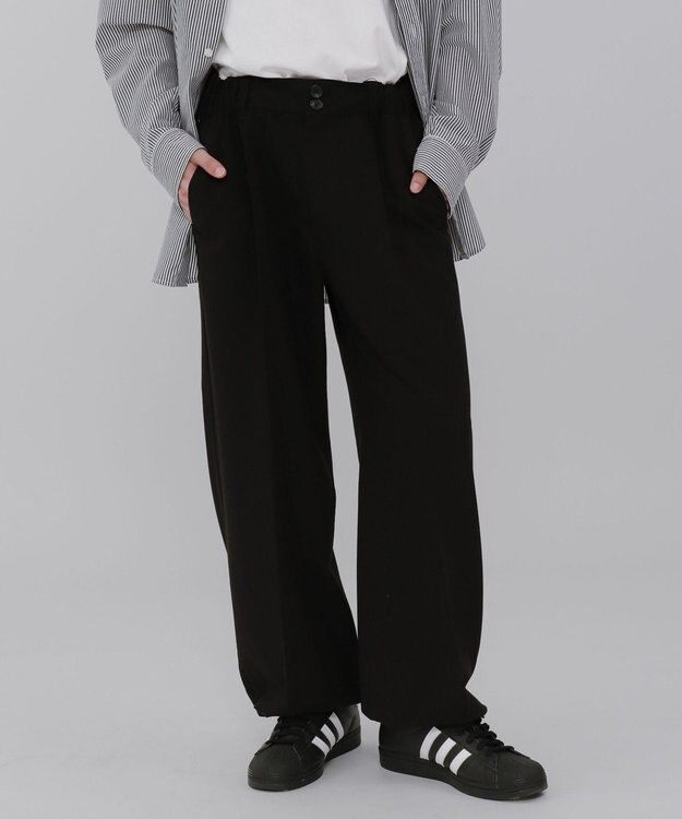 WEGO ローライズバギーフレアスラックス ブラック